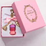 Eiffel Tower Macaron Cake Keychain Charm Car Keychain