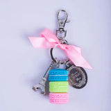 Eiffel Tower Macaron Cake Keychain Charm Car Keychain