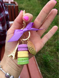 Eiffel Tower Macaron Cake Keychain Charm Car Keychain