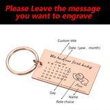 Personalized Calendar Keychain Special Date Key