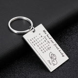 Personalized Calendar Keychain Special Date Key
