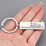 FLYANGEL Engraved Drive Safe We Need You Here With Us Keychain
