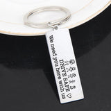 FLYANGEL Engraved Drive Safe We Need You Here With Us Keychain