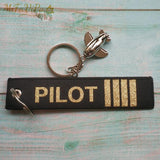 Aviation Key Chain Woven Flight Crew Pilot Keychains Metal Plane Cessna Keyrings