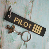 Aviation Key Chain Woven Flight Crew Pilot Keychains Metal Plane Cessna Keyrings