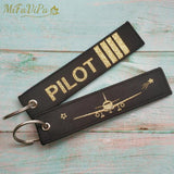 Aviation Key Chain Woven Flight Crew Pilot Keychains Metal Plane Cessna Keyrings