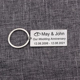 Personalized Name Date Keychain Wedding Anniversary Gift