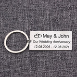 Personalized Name Date Keychain Wedding Anniversary Gift