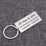 Personalized Name Date Keychain Wedding Anniversary Gift