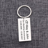 Personalized Name Date Keychain Wedding Anniversary Gift