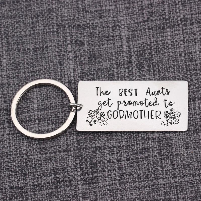 Aunt Godmother Keychain Engraved Gift