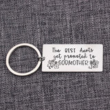 Aunt Godmother Keychain Engraved Gift