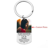Personalized Daughter Photo Keychain Keepsake Gift Bag Charm Keytags