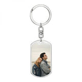 Personalized Couple Keychain Photo Dog Tag Jewelry Car Key Tag Gift