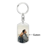 Personalized Couple Keychain Photo Dog Tag Jewelry Car Key Tag Gift