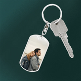 Personalized Couple Keychain Photo Dog Tag Jewelry Car Key Tag Gift