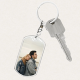 Personalized Couple Keychain Photo Dog Tag Jewelry Car Key Tag Gift