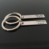Engraved Marriage Date Keychain for Couples - Valentine Keyring