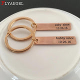 Engraved Marriage Date Keychain for Couples - Valentine Keyring