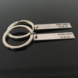 Engraved Marriage Date Keychain for Couples - Valentine Keyring