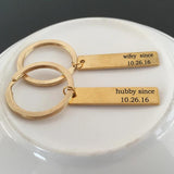 Engraved Marriage Date Keychain for Couples - Valentine Keyring