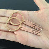 Engraved Marriage Date Keychain for Couples - Valentine Keyring