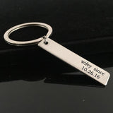 Engraved Marriage Date Keychain for Couples - Valentine Keyring