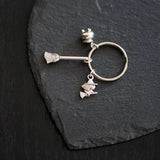 Witch Incense Burner Broom Pendant Keychain
