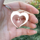Custom Acrylic Initial Keychain Engraving Heat Pattern Charm Key Ring