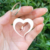 Custom Acrylic Initial Keychain Engraving Heat Pattern Charm Key Ring