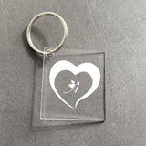 Custom Acrylic Initial Keychain Engraving Heat Pattern Charm Key Ring