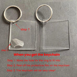 Custom Acrylic Initial Keychain Engraving Heat Pattern Charm Key Ring