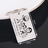 Family Member Keychain Engraved Together We Have Everything Key Holder Keyring