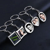 Personalized Photo Keychain Engraved Image Keyring for Family Members