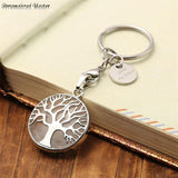 Tree of Life Stone Keychain Round Tag Keyring Gift