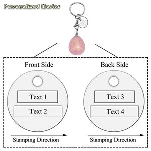 Teardrop Stone Keyring Engraved Symbol Key Chain Mothers Gift