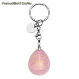 Teardrop Stone Keyring Engraved Symbol Key Chain Mothers Gift