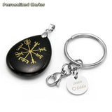 Teardrop Stone Keyring Engraved Symbol Key Chain Mothers Gift