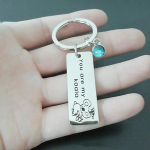 Engraved Name Key Chain Koala Stainless Steel Key Ring