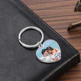 JewelOra Personalized Photo Keychain Charm Heart Jewelry Gift for Couples
