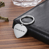 JewelOra Personalized Photo Keychain Charm Heart Jewelry Gift for Couples