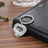 JewelOra Personalized Photo Keychain Charm Heart Jewelry Gift for Couples