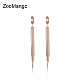 Rose Tassel Hoop Earrings Titanium Steel ZE17069