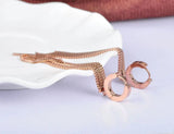Rose Tassel Hoop Earrings Titanium Steel ZE17069