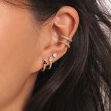 Turquoise Flower Hoop Earrings 925 Silver Crystal Ear Needle Circle Hoops