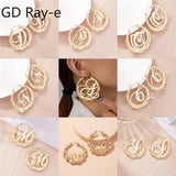 Bamboo Circle Hoop Earrings Vintage Punk Letter Big Drop Earring Sexy