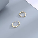 925 Silver Zircon Hoop Earrings Women Jewelry