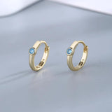 925 Silver Zircon Hoop Earrings Women Jewelry