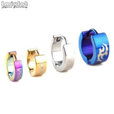10pairs Stainless Steel Multicolor Huggie Earrings Mix Styles