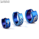 10pairs Stainless Steel Multicolor Huggie Earrings Mix Styles